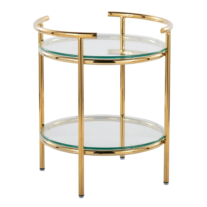 Rhonda – Contemporary / Glam Side Table – Gold / Clear