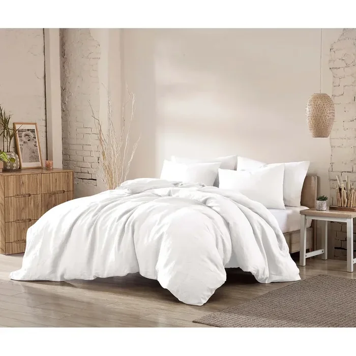 Riverbrook Home Logan Comforter Cover Set – White – Twin – 2 PIece