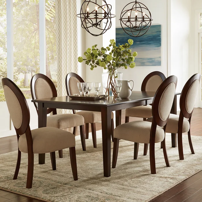 Roanoke Solid Wood Dining Set with King Louis Chairs