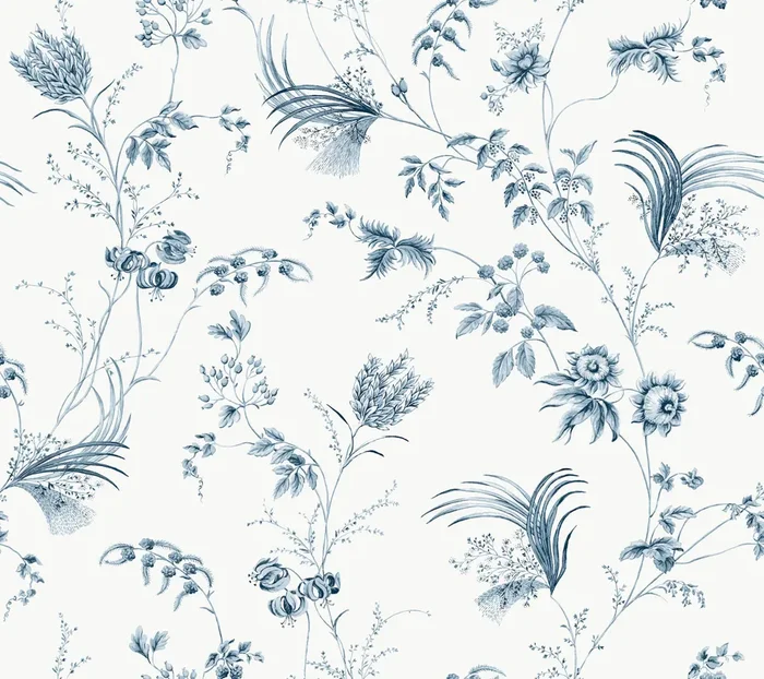 Ronald Redding MX9683 Floral Lace Navy Wallpaper