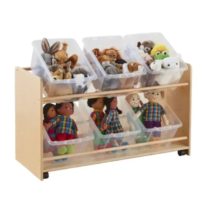 Rookie Range Open Mobile Basket Shelf + Clear Trays