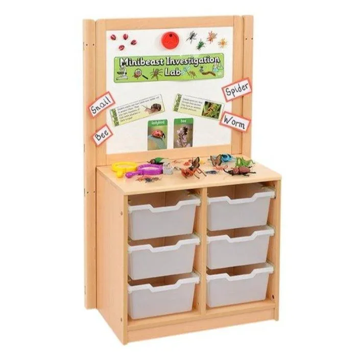 Rs Static Tray Storage Unit – 6 Deep Trays + Dry Wipe Backboard