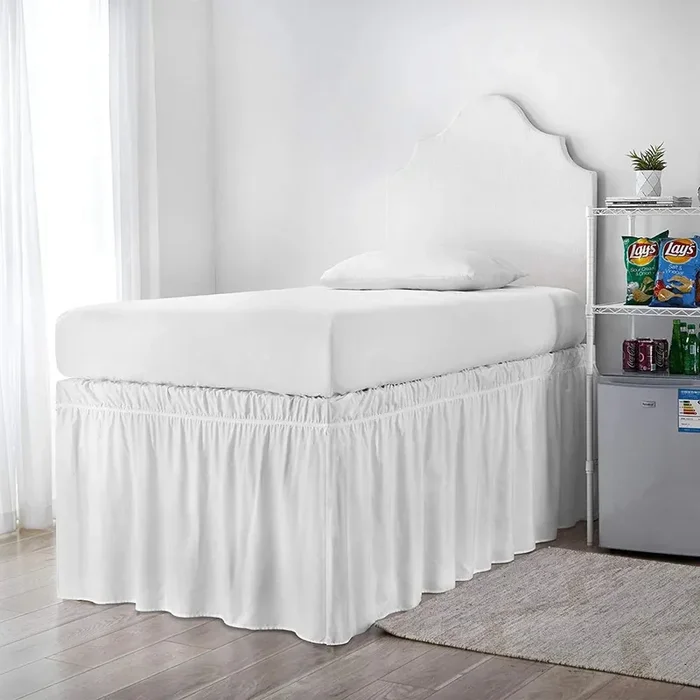 Ruffled Dorm Drop Bed Skirt – White – Twin XL