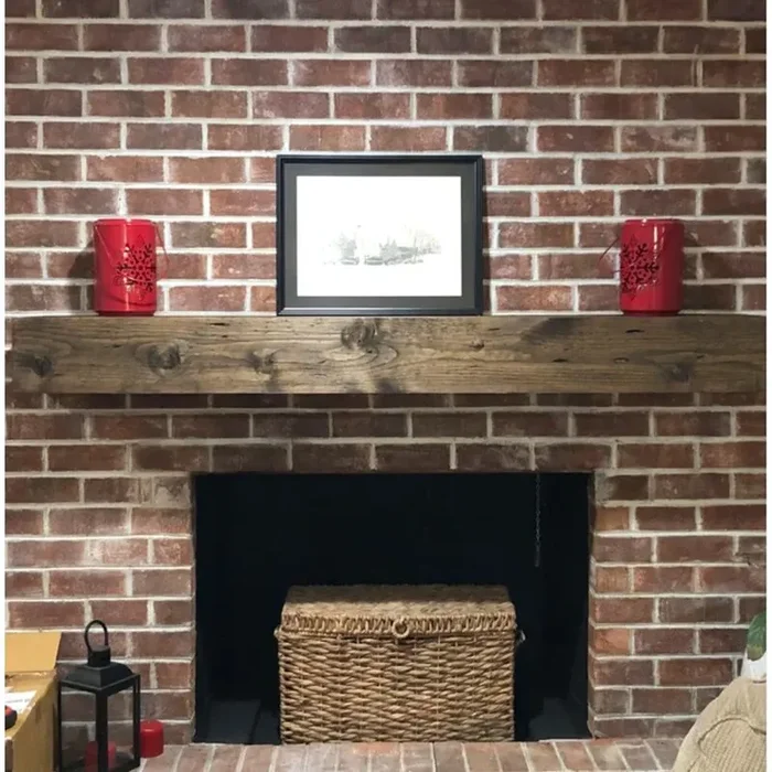 Rustic Walnut Shiela Fireplace Shelf Mantel
