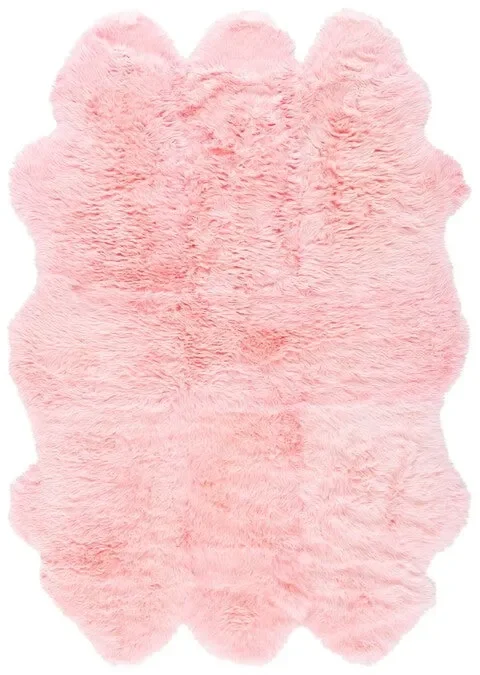 Safavieh Clearance Sheep Skin SHS121L Solid Pink Rug