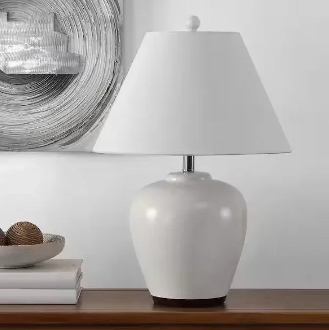Safavieh Etren Ivory Table Lamp with White Shade