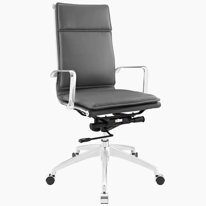 Sage Highback Office Chair, Grey Faux Leather