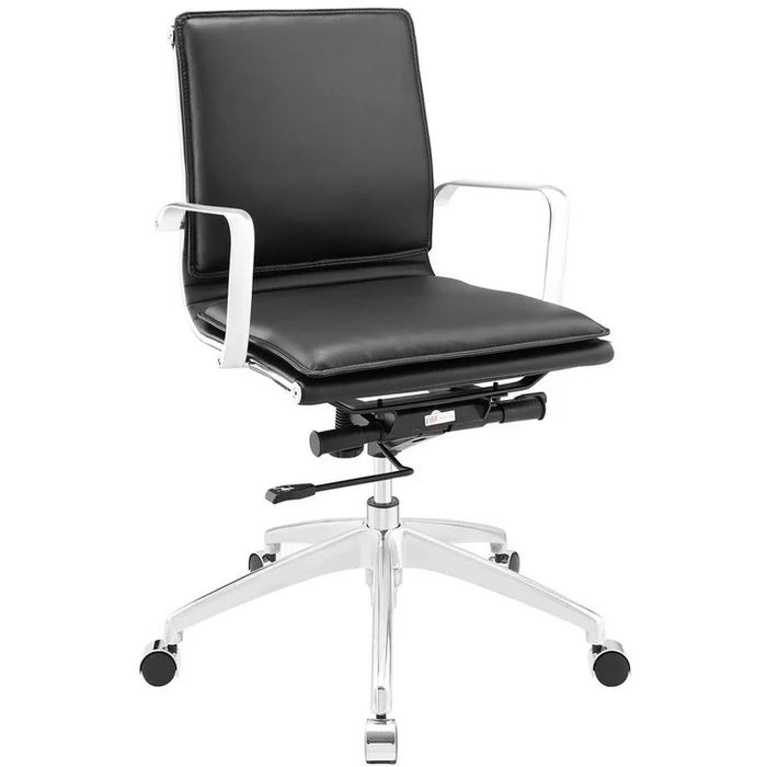 Sage Mid Back Office Chair, Black Faux Leather