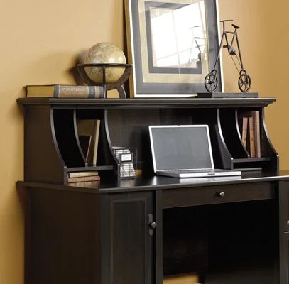 Sauder Edge Water Hutch for Desk 408558 Estate Black