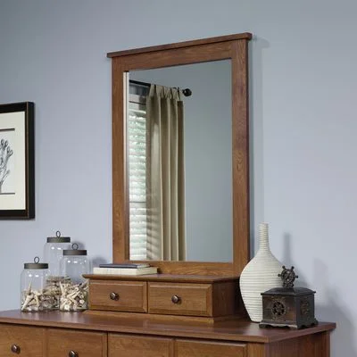 Sauder Shoal Creek Mirror for Dresser 410287 Oiled Oak