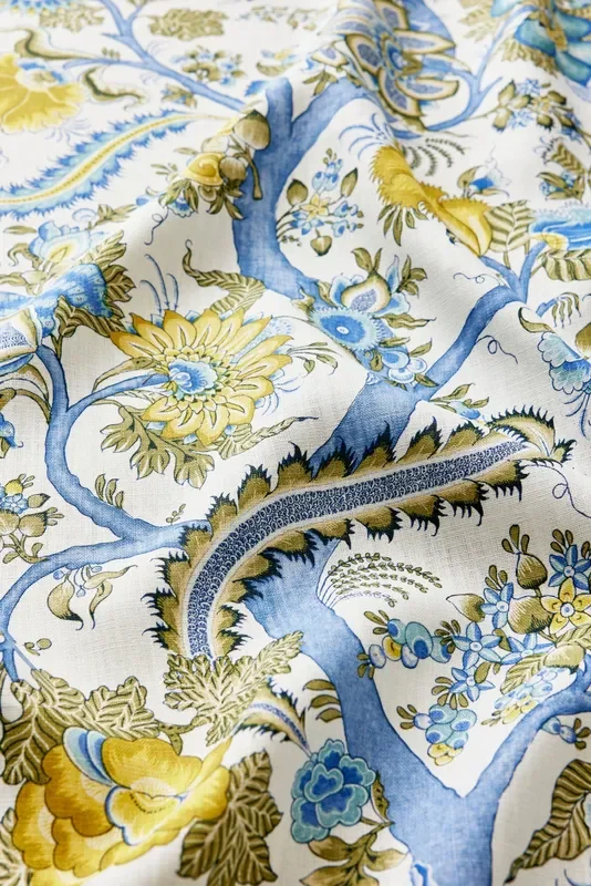 Scalamandre SC 000116649 SKY AND SUNLIGHT METROPOLITAN PALAMPORE PRINT Fabric