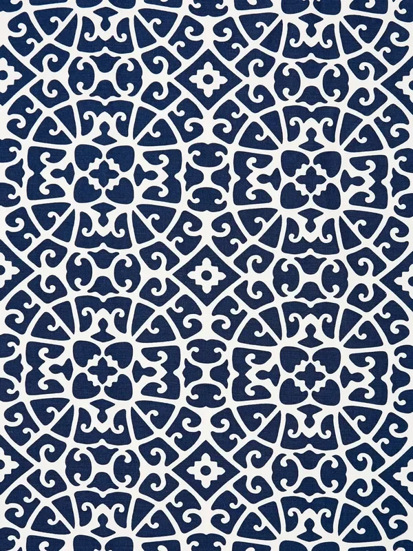 Scalamandre SC 000516559 INDIGO ANSHUN LATTICE Fabric