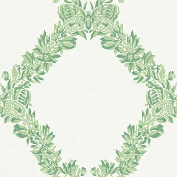 Scalamandre SCS6051 Jade Wreath Peel & Stick Wallpaper