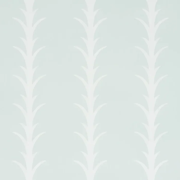 Schumacher Acanthus Stripe Ivory On Mineral Wallpaper