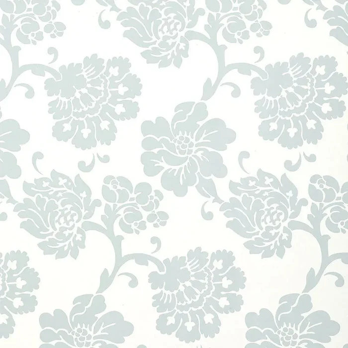 Schumacher Albero Floreale Damask Aqua Wallpaper