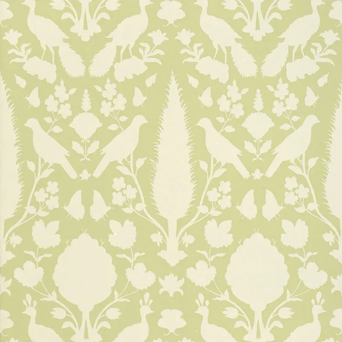 Schumacher Chenonceau Sage Wallpaper