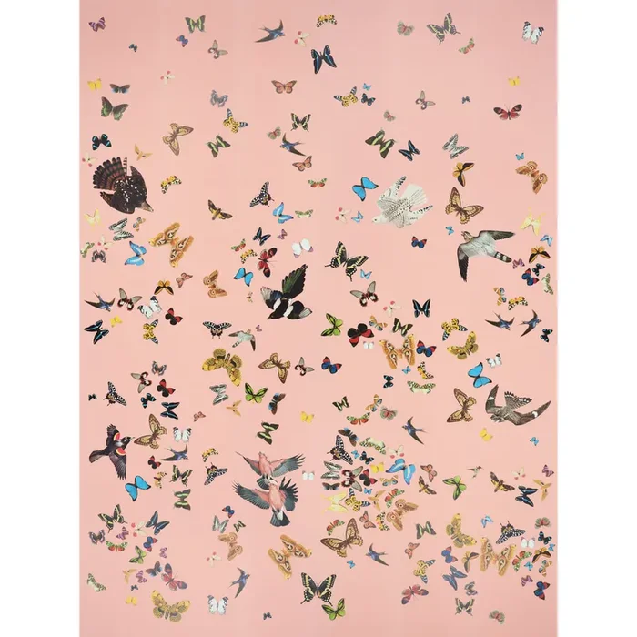 Schumacher Queen’S Flight Panel Set Pink Wallpaper