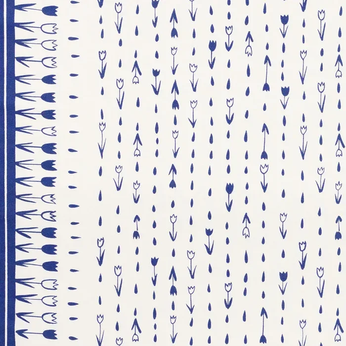 Schumacher Tulip Parade Navy Fabric