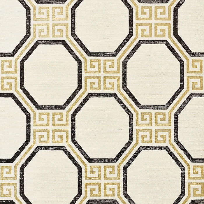SCHUMACHER WALLCOVERING ORIENT EXPRESS OCTAVIA SISAL GOLD & JET – 5008930