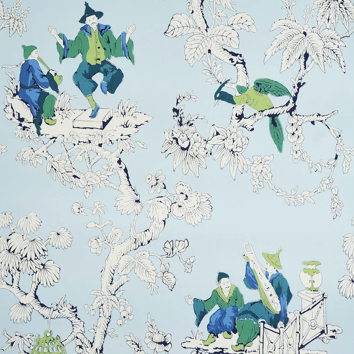 SCHUMACHER WALLCOVERING PERENNIAL FAVORITES CHINOISERIE MODERNE BLUE – 5011650
