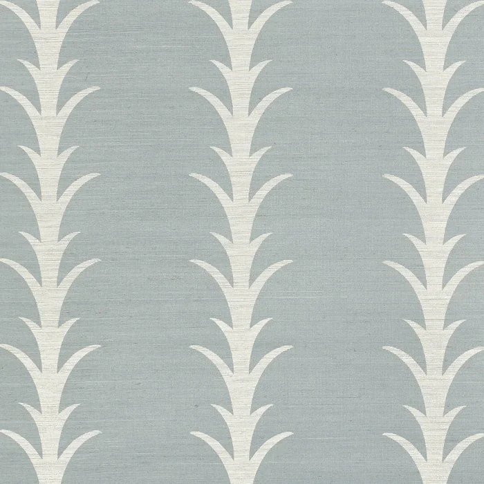 SCHUMACHER WALLCOVERING SHANGRI-LA ACANTHUS STRIPE SISAL CHAMBRAY – 5006056