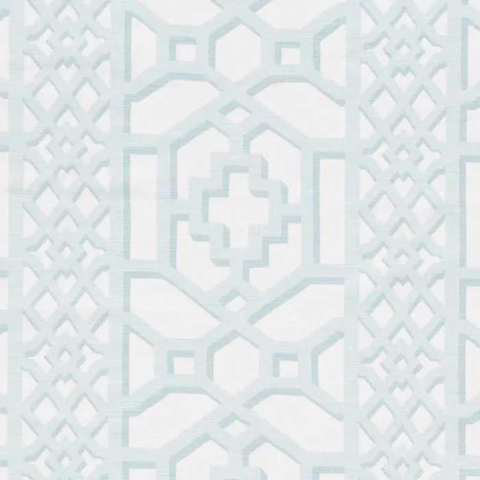 Schumacher Zanzibar Trellis Matte Winter Mint Fabric
