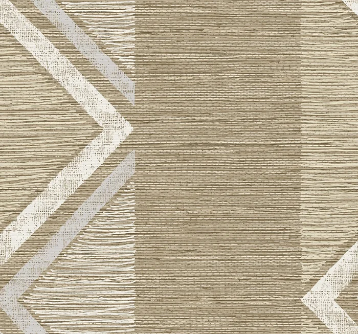 Seabrook Designs Fibers and Threads Beswick Chevron Striped Contemporary Warm Neutrals & Beiges – TH91507
