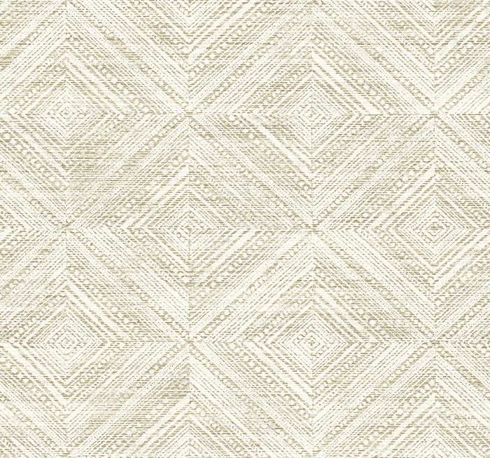 Seabrook Designs Fibers and Threads Leigh Diamond Geometric Contemporary Warm Neutrals & Beiges – TH91607