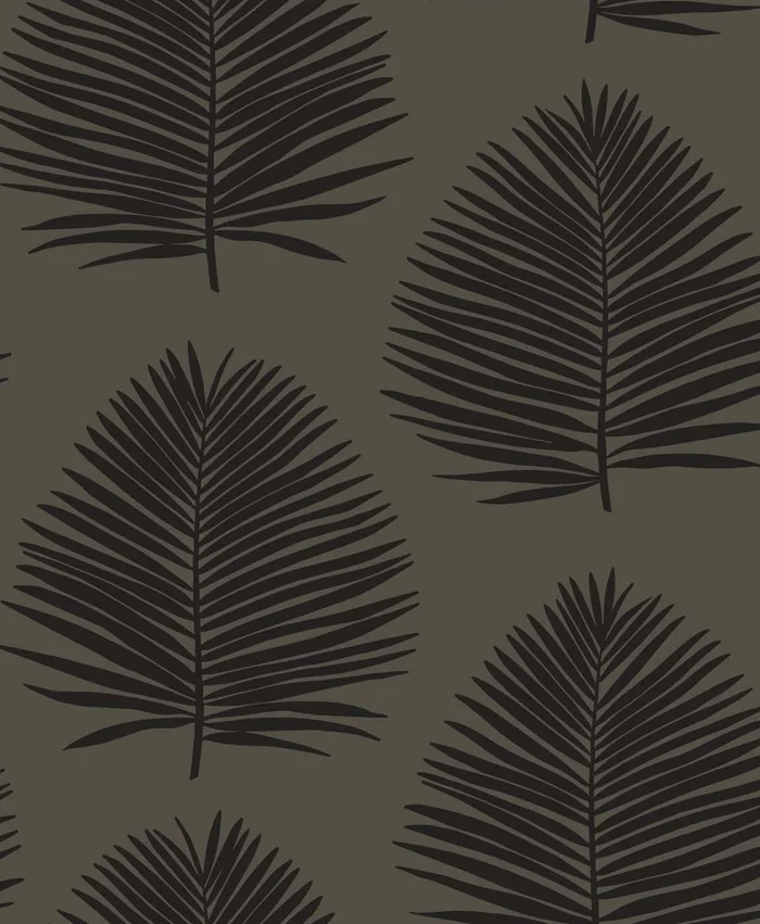 Seabrook Designs The Simple Life Island Palm Palm Leaf Coastal Black Matte – SL80710