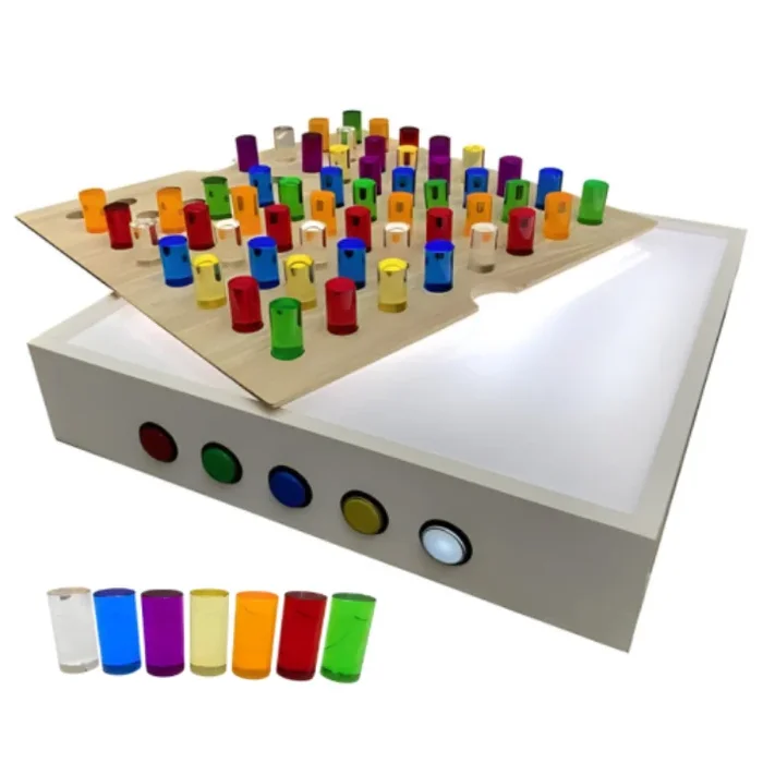 Sensory Play Light Panel + Coloured Rods
