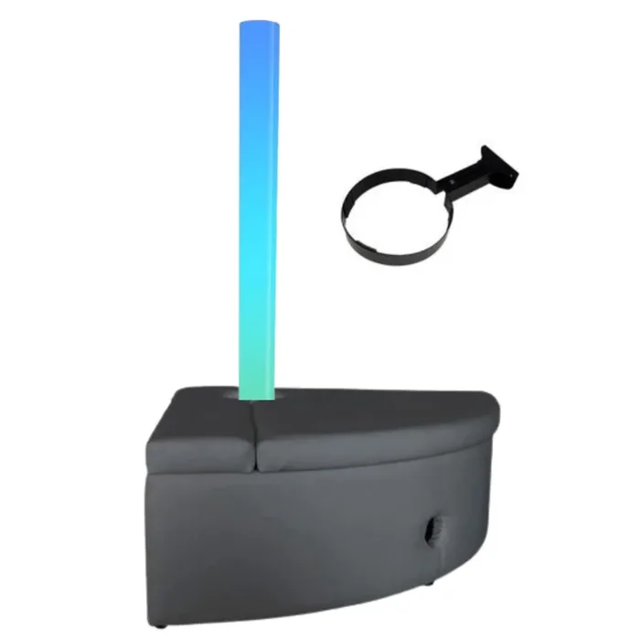 Sensory Waterless LED Light Tube 180cm & Grey Corner Padded Seat Plinth Base