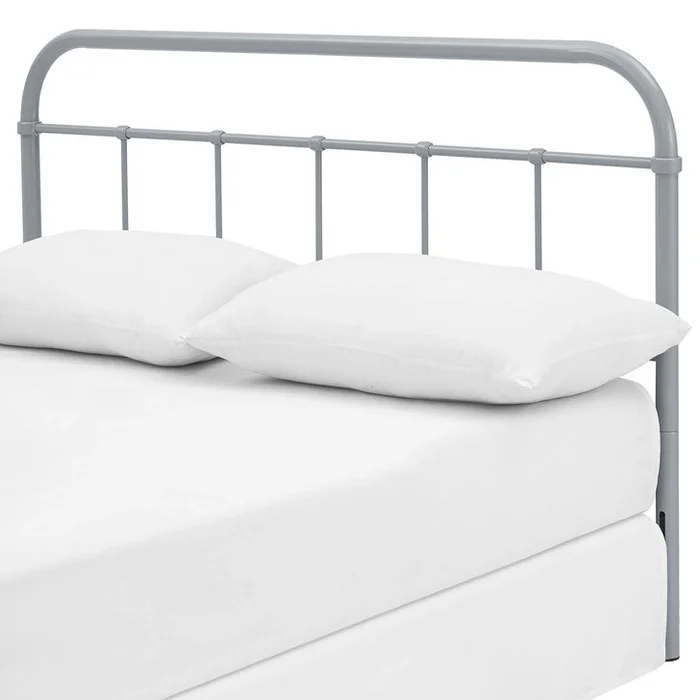 Serena King Steel Headboard, King Size, Metal Steel, Grey Gray, 14403