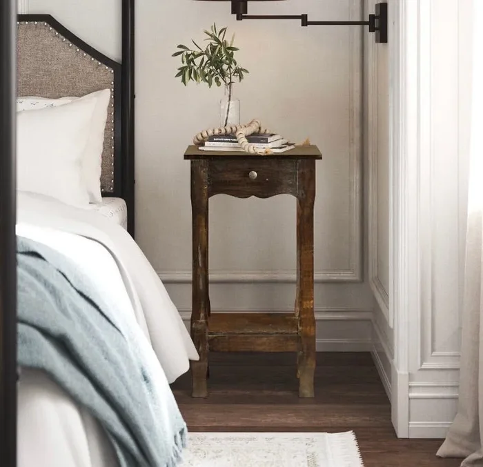 (Set of 2) Brown Audrey 1 – Drawer Solid Wood Nightstand CG917