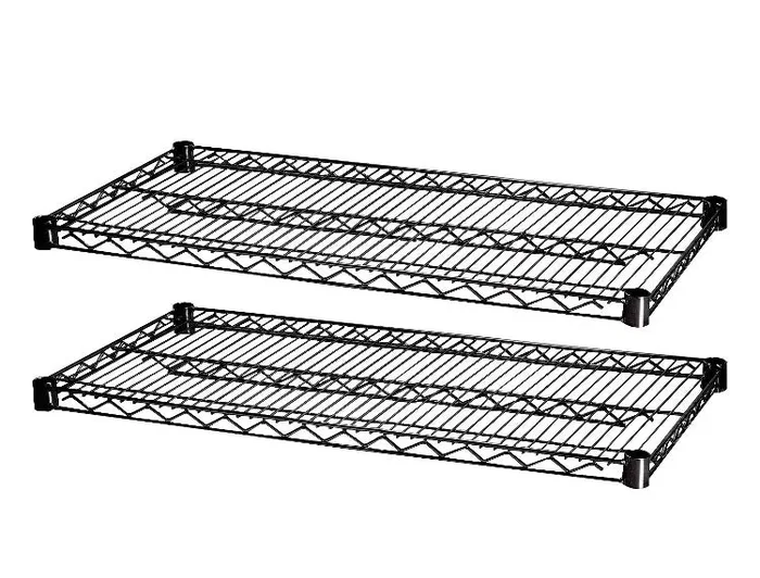 (Set of 2) Industrial Wire Shelves, 48″ x 18″, Black CG1310