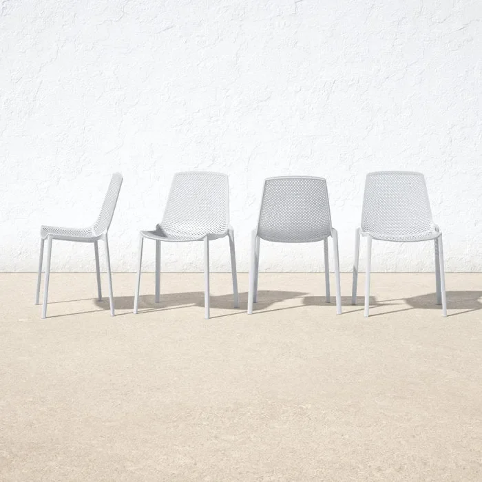 SET OF 4 Gino Outdoor Stackable Dining Side Chairs