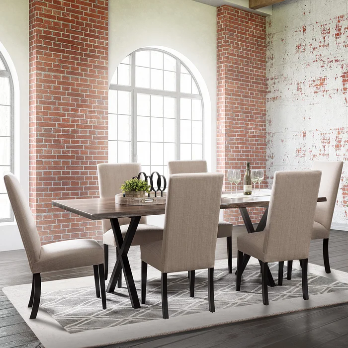 Sheldon Parsons Dining Set with Live Edge Trestle Table