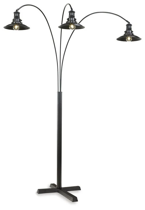 Sheriel – Black – Metal Arc Lamp