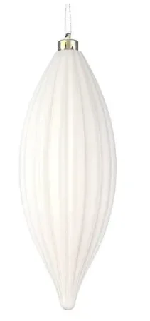 Shiny White Line Finial Ornament (Set of 4) JS120