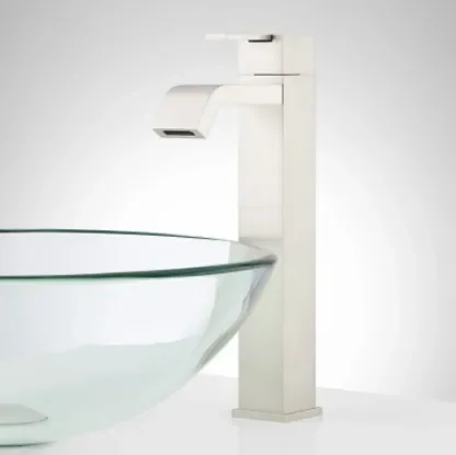 Signature Hardware Rigi Single Hole Vessel Faucet, Brushed Nickel (#K6750)