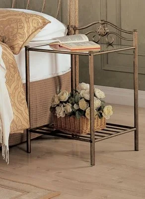 Singleton Iron Nightstand with Shelf – 300172