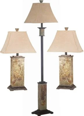 Slate 2 Tables Lamp and Floor Lamp Set – Kenroy Home – 31207