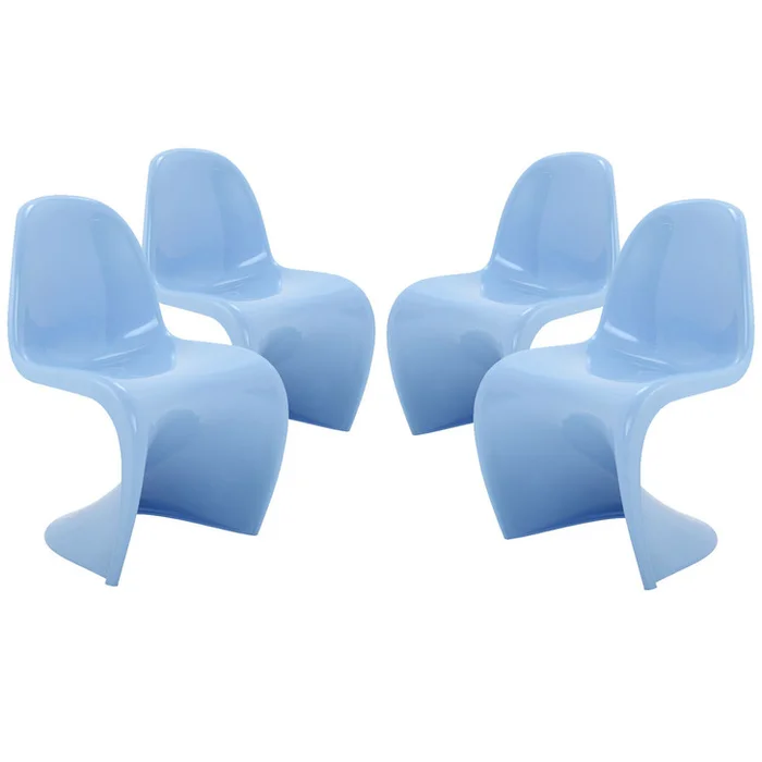 Slither Dining Side Chair Set of 4 in Blue