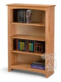 Solid Alder Wood Shaker Bookcase 30″ x 48″ in Natural Finish