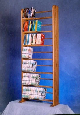 Solid Oak 7 Row Dowel Book Rack – 705-bookcase