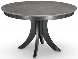 Solid Parawood Cosmopolitan Round Dining Table in Coal & Black Finish