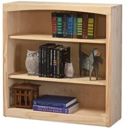 Solid Pine Wood Unfinished Modern Style Bookcase 36″ wide x 36″ high