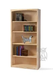 Solid Pine Wood Unfinished Modern Style Bookcase 36″ wide x 72″ high