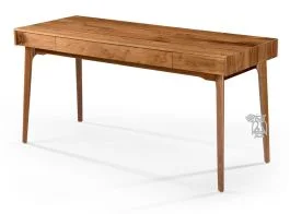 Solid Walnut Wood Catalina Office Writing Desk 60 x 24 in Natural Finish
