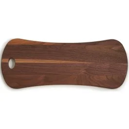 Solid Walnut Wood Hourglass Cheese Server in Natural Finish