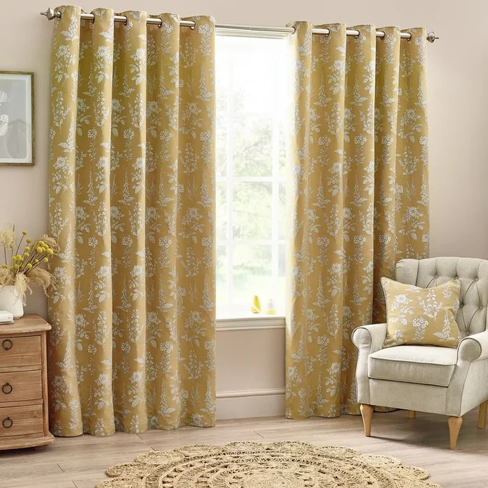 SOPHIA 117X137 EYELET CURTAIN GOLD